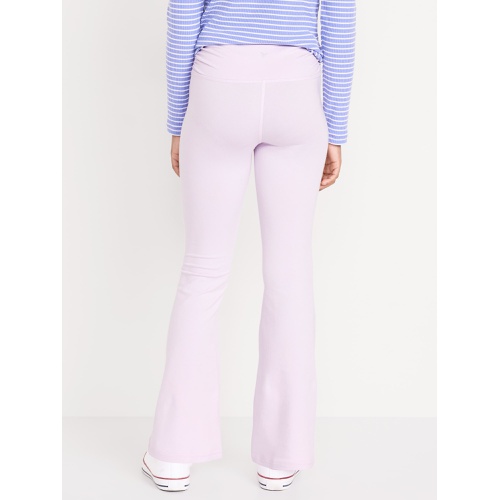 올드네이비 High-Waisted PowerChill Side-Ruched Flared Leggings for Girls