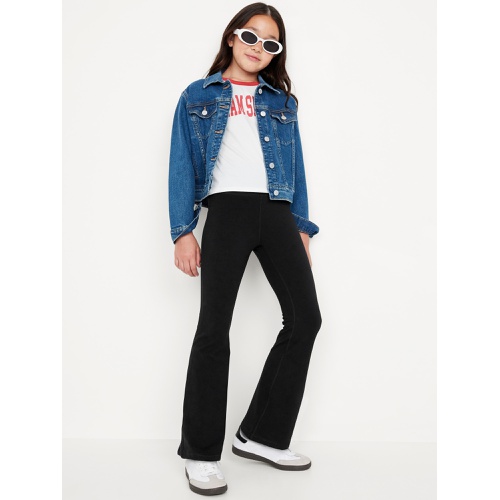 올드네이비 High-Waisted PowerChill Side-Ruched Flared Leggings for Girls