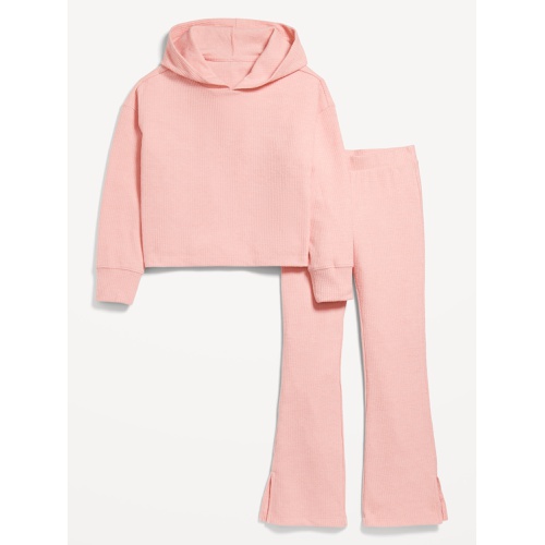 올드네이비 Plush Ribbed Hoodie and Flare Pants Set for Girls Hot Deal