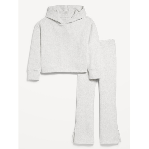 올드네이비 Plush Ribbed Hoodie and Flare Pants Set for Girls Hot Deal