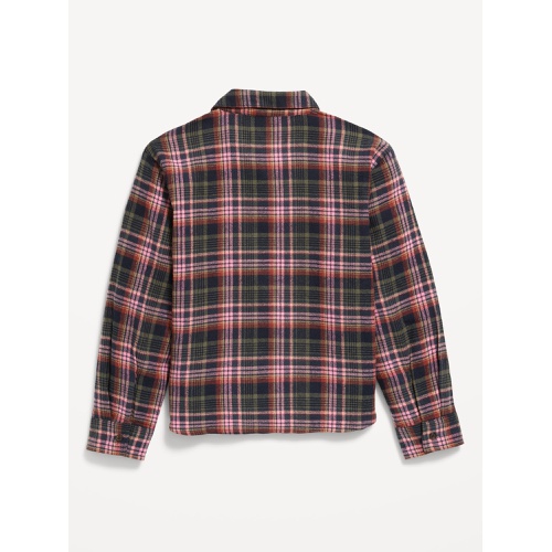 올드네이비 Cropped Long-Sleeve Plaid Pocket Flannel Shirt for Girls Hot Deal