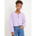 Long-Sleeve Thermal-Knit Henley Top for Girls Hot Deal