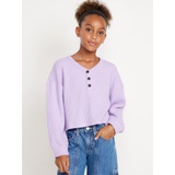 Long-Sleeve Thermal-Knit Henley Top for Girls Hot Deal