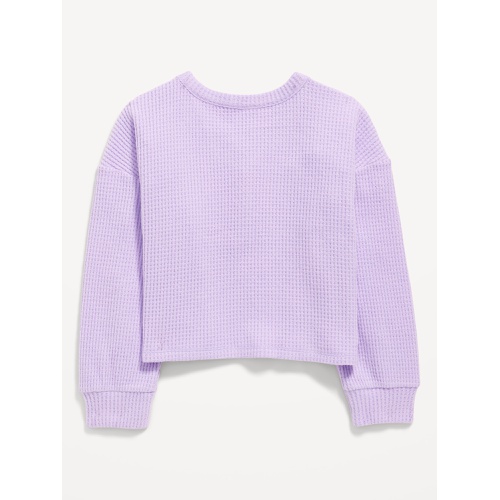 올드네이비 Long-Sleeve Thermal-Knit Henley Top for Girls Hot Deal