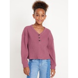 Long-Sleeve Thermal-Knit Henley Top for Girls Hot Deal