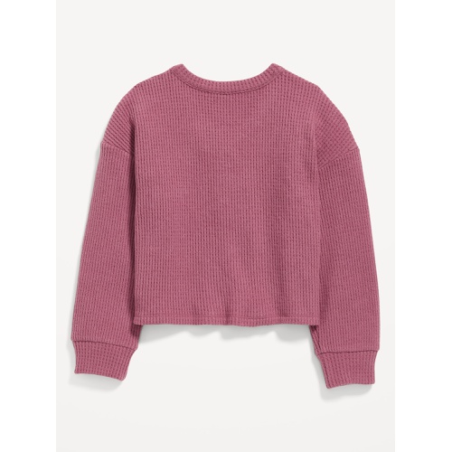 올드네이비 Long-Sleeve Thermal-Knit Henley Top for Girls Hot Deal