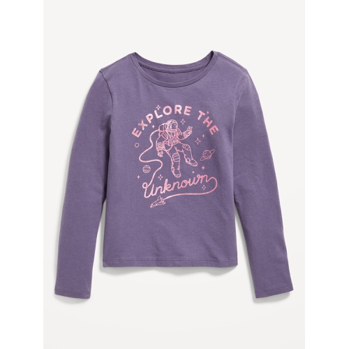 올드네이비 Long-Sleeve Graphic T-Shirt for Girls Hot Deal