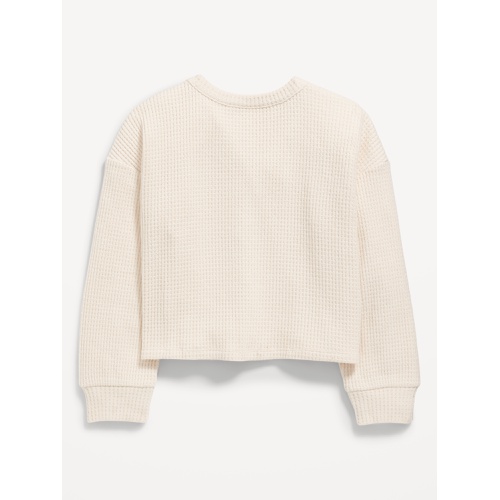 올드네이비 Long-Sleeve Thermal-Knit Henley Top for Girls Hot Deal