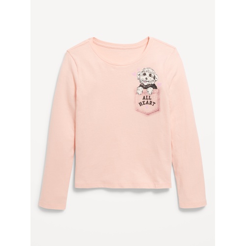 올드네이비 Long-Sleeve Graphic T-Shirt for Girls Hot Deal