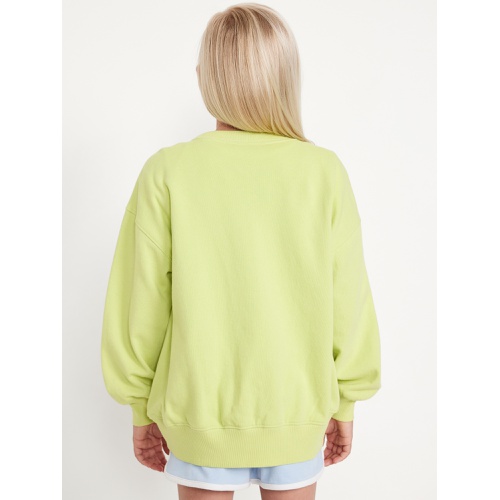 올드네이비 Oversized Crew-Neck Graphic Tunic Sweatshirt for Girls Hot Deal