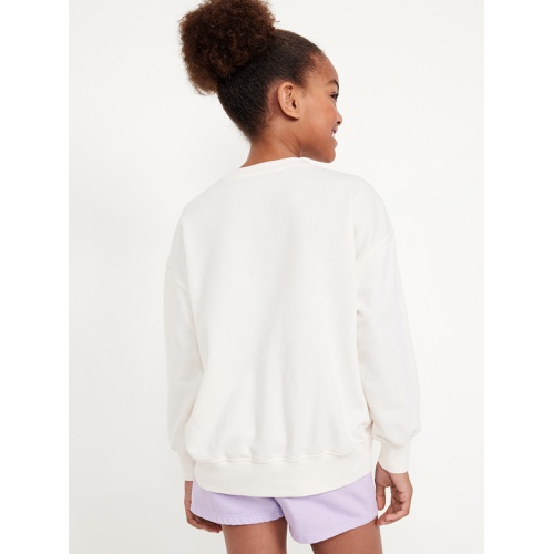 올드네이비 Oversized Crew-Neck Graphic Tunic Sweatshirt for Girls Hot Deal