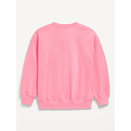 올드네이비 Oversized Crew-Neck Graphic Tunic Sweatshirt for Girls Hot Deal