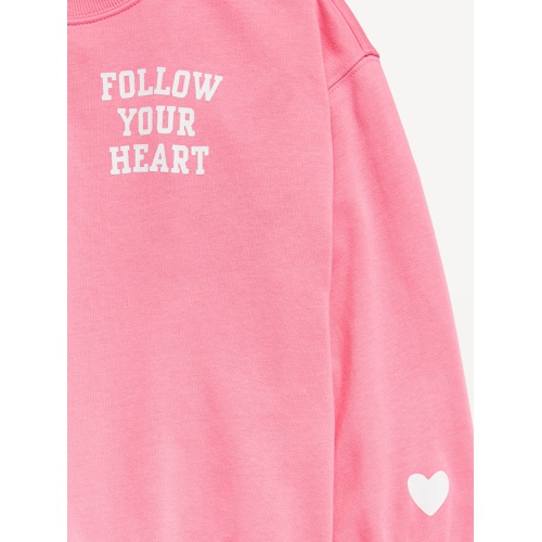 올드네이비 Oversized Crew-Neck Graphic Tunic Sweatshirt for Girls Hot Deal