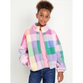 Printed Mock-Neck Sherpa Full-Zip Jacket for Girls Hot Deal