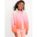 Printed Mock-Neck Sherpa Full-Zip Jacket for Girls Hot Deal