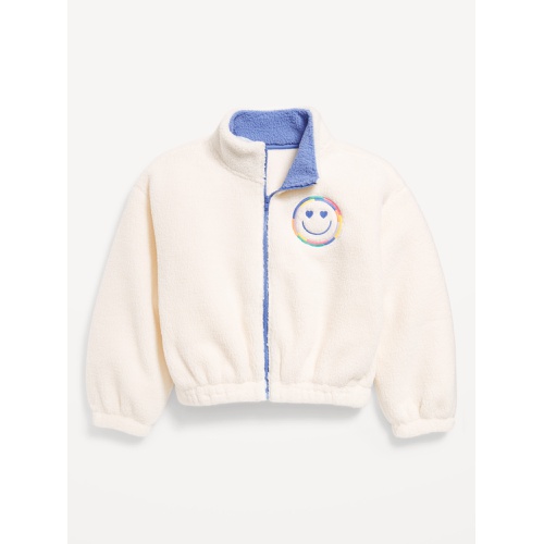 올드네이비 Mock-Neck Embroidered Sherpa Full-Zip Jacket for Girls Hot Deal