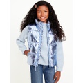 Water-Resistant Metallic Puffer Vest for Girls