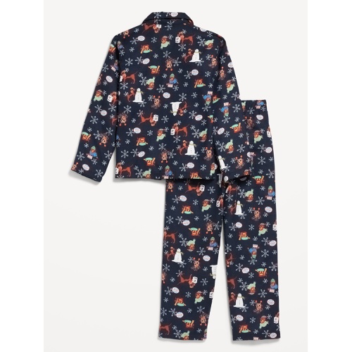 올드네이비 Gender-Neutral Printed Button-Front Pajama Set for Kids