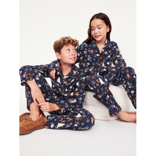 올드네이비 Gender-Neutral Printed Button-Front Pajama Set for Kids