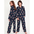 Gender-Neutral Printed Button-Front Pajama Set for Kids