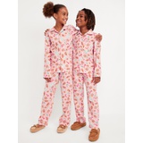 Gender-Neutral Printed Button-Front Pajama Set for Kids