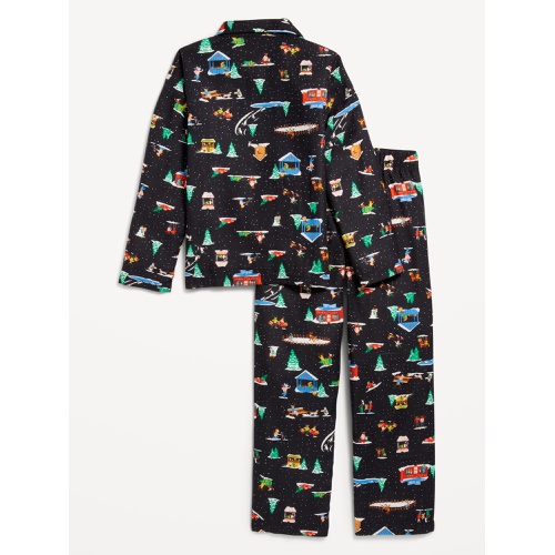 올드네이비 Gender-Neutral Printed Button-Front Pajama Set for Kids