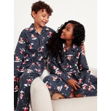 Gender-Neutral Printed Button-Front Pajama Set for Kids