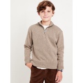 Sweater-Fleece Quarter-Zip Pullover Sweater for Boys