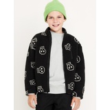 Printed Full-Zip Sherpa Jacket for Boys