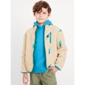 Printed Full-Zip Sherpa Jacket for Boys