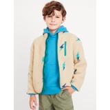 Printed Full-Zip Sherpa Jacket for Boys