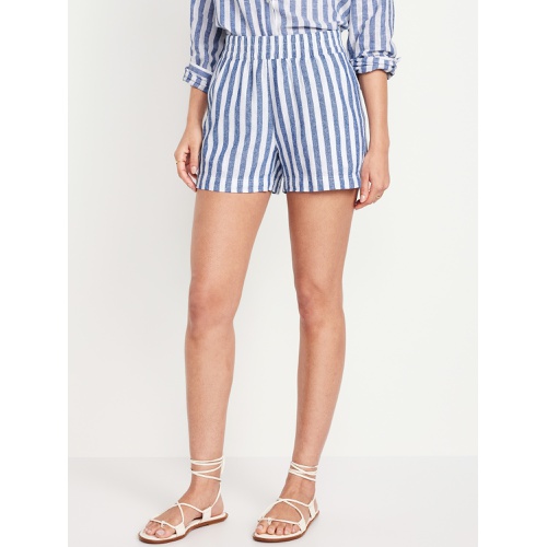 올드네이비 Linen-Blend Striped Shorts -- 3.5-inch inseam