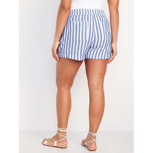 올드네이비 Linen-Blend Striped Shorts -- 3.5-inch inseam