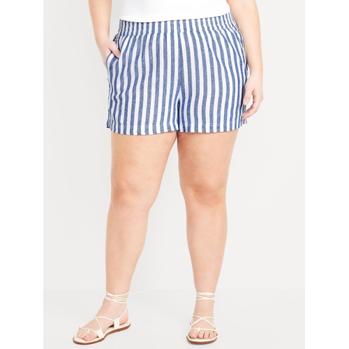 올드네이비 Linen-Blend Striped Shorts -- 3.5-inch inseam