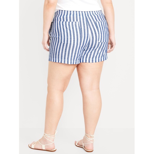 올드네이비 Linen-Blend Striped Shorts -- 3.5-inch inseam