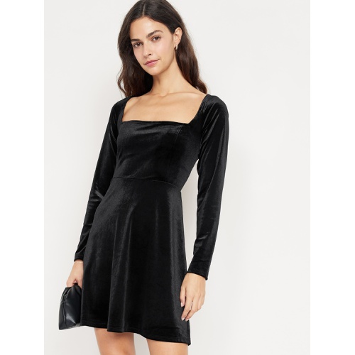 올드네이비 Fit & Flare Velvet Mini Dress