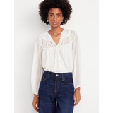 Split-Neck Chiffon Top Hot Deal