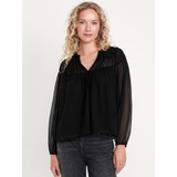 Tie-Front Chiffon Top Hot Deal