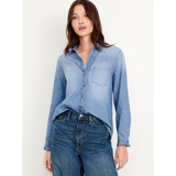 Classic Button-Down Jean Shirt Hot Deal