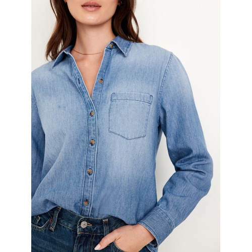 올드네이비 Classic Button-Down Jean Shirt Hot Deal