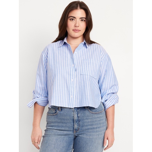 올드네이비 Button-Down Oxford Crop Shirt Hot Deal