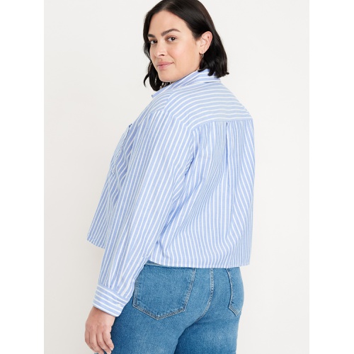 올드네이비 Button-Down Oxford Crop Shirt Hot Deal