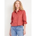 Button-Down Crop Shirt