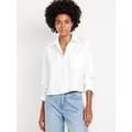 Button-Down Oxford Crop Shirt Hot Deal