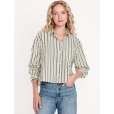 Button-Down Crop Shirt Hot Deal