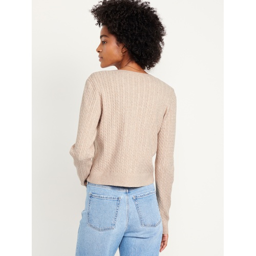 올드네이비 SoSoft Cable Crop Cardigan Sweater