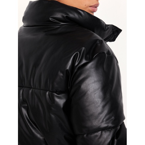 올드네이비 Faux-Leather Puffer Jacket Hot Deal