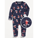 2-Way-Zip Printed Sleep & Play Footed One-Piece for Baby