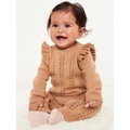 Sweater-Knit Ruffled One-Piece for Baby