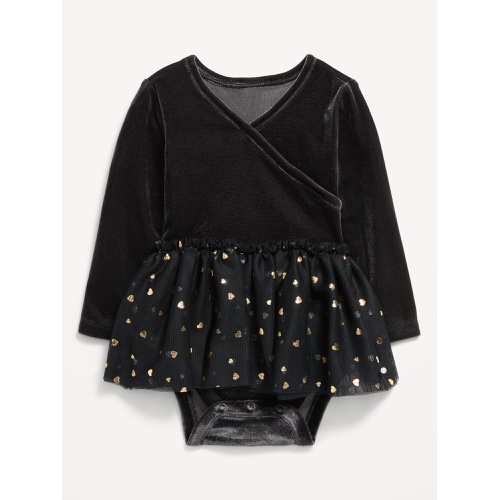 올드네이비 Long-Sleeve Wrap-Front Velvet Bodysuit Tutu Dress for Baby